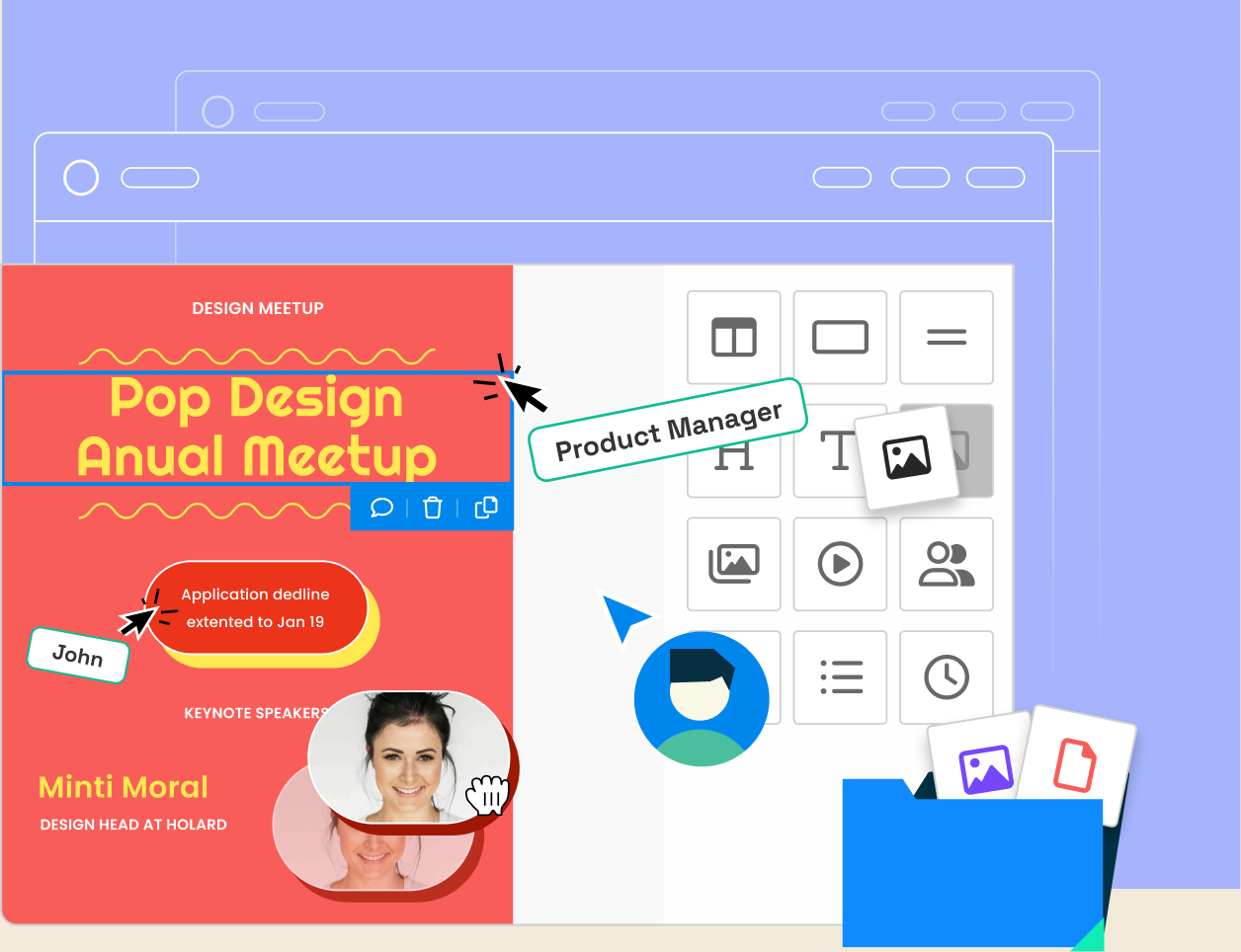 Unlayer brand and product system collage